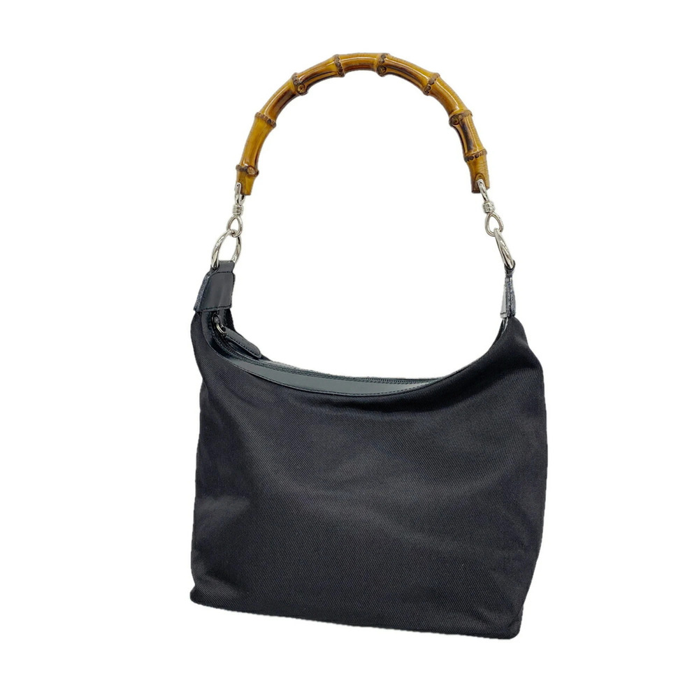 Gucci Bamboo Shoulder Bag 000 1956 0531 Nylon Black Women's
